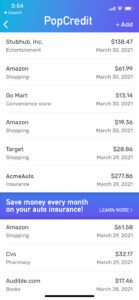Mockup of native insurance offer in a personal finance app.